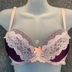 Vintage Y2K Victoria's Secret Women's 34C Pink Dream Angels Lined Demi Bra